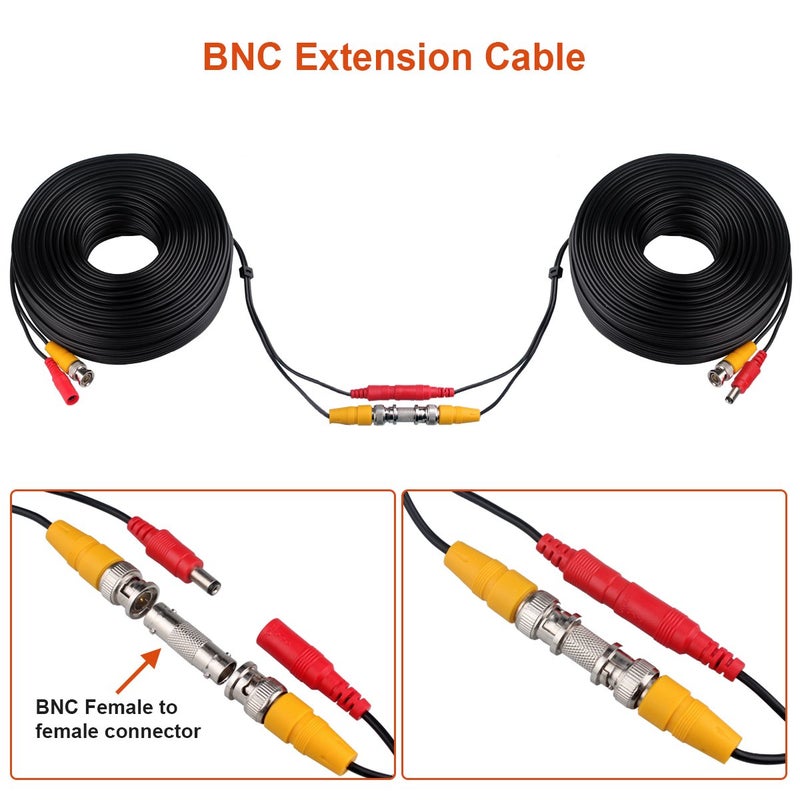 WILDHD BNC Cable 4x100FT, All-in-One Siamese Video and Power Security Camera Wire, Camera Cable for All Max 5MP HD CCTV DVR Surveillance System (100FT 4PACK, Black) - Image 5